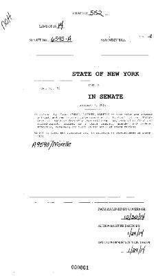 NYS Bill and Veto Jackets: 2014, Chapter 552