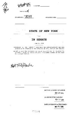 NYS Bill and Veto Jackets: 2014, Veto 484