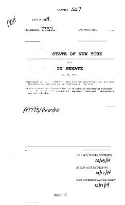 NYS Bill and Veto Jackets: 2014, Chapter 527