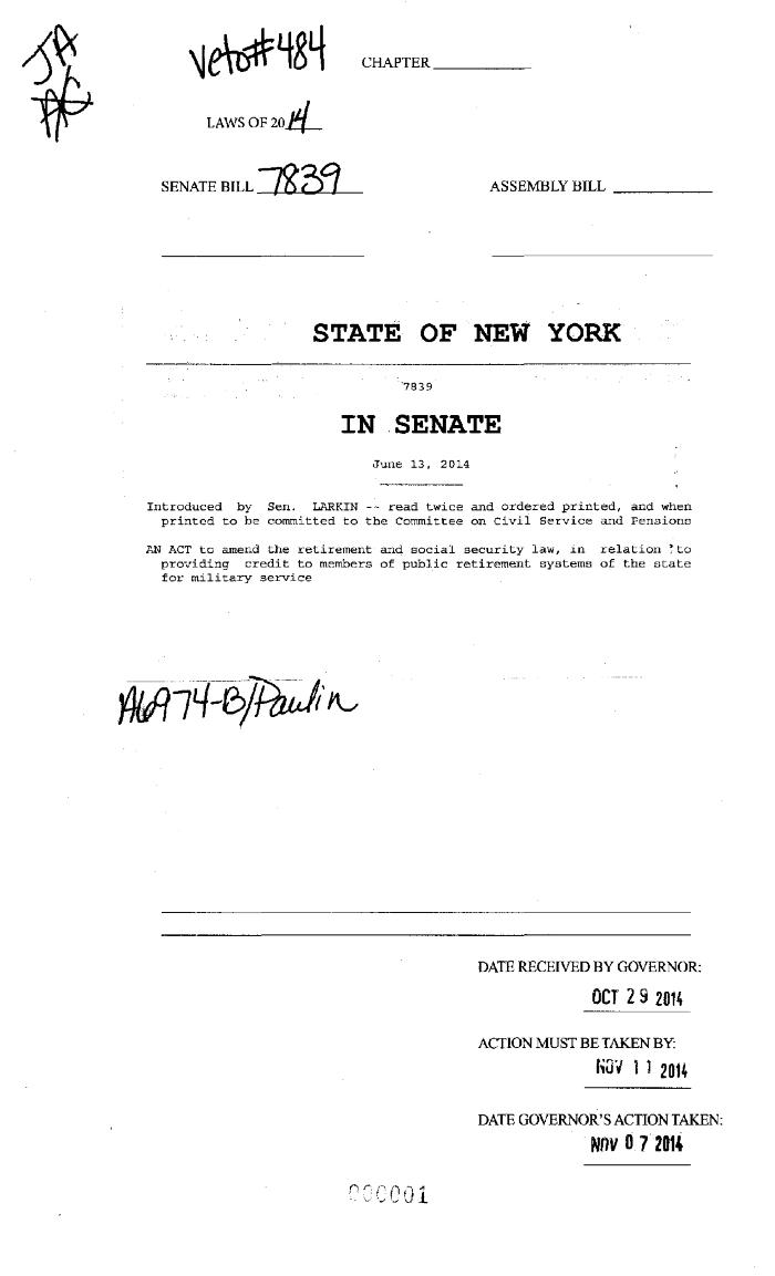 NYS Bill and Veto Jackets: 2014, Veto 484