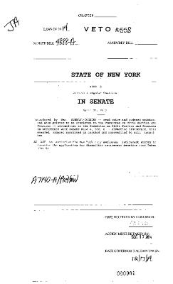 NYS Bill and Veto Jackets: 2014, Veto 558