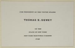 Electoral College ballot for Thomas E. Dewey as President