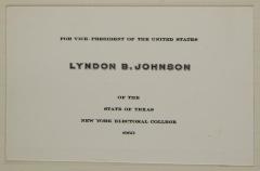 Electoral College ballot for Lyndon Johnson as Vice President