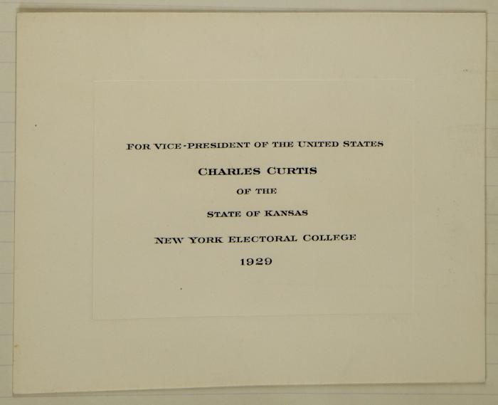 Electoral College ballot for Charles Curtis as Vice President