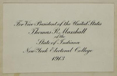 Electoral College ballot for Thomas Marshall as Vice President