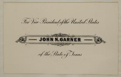 Electoral College ballot for John Garner as Vice President