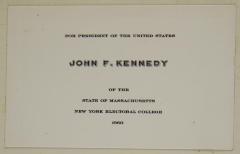 Electoral College ballot for John F. Kennedy as President