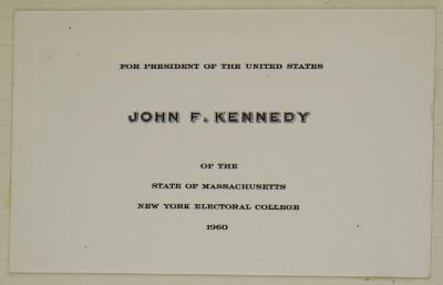 Electoral College ballot for John F. Kennedy as President