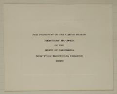 Electoral College ballot for Herbert Hoover as President