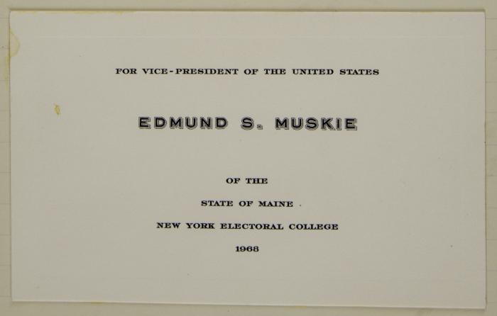 Electoral College ballot for Edmund Muskie as Vice President