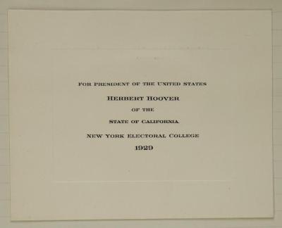 Electoral College ballot for Herbert Hoover as President