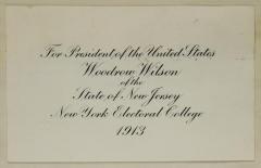 Electoral College ballot for Woodrow Wilson as President