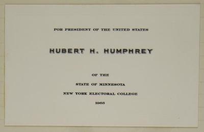 Electoral College ballot for Hubert  Humphrey as President