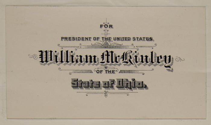 Electoral College ballot for William McKinley as President