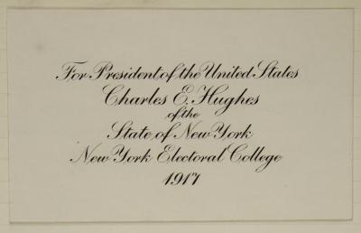 Electoral College ballot for Charles Evans Hughes as President