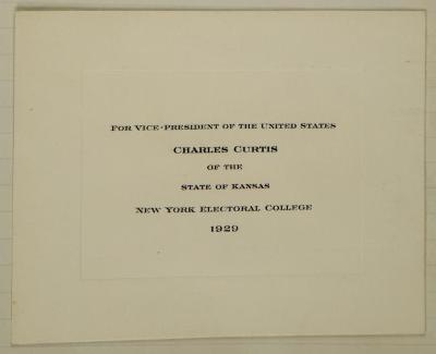 Electoral College ballot for Charles Curtis as Vice President