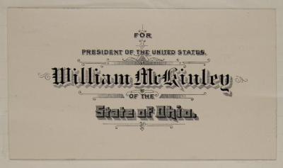 Electoral College ballot for William McKinley as President