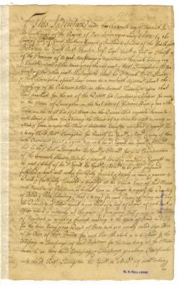 Contract of Robert Livingston for supplying Palatines with provisions