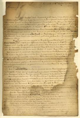 Letter from Governor Hunter to Jean Cast