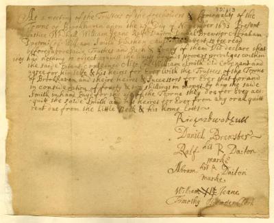 Approval of patent to William Smith 