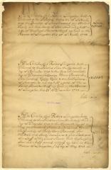 Certificates of the delivery of bread and sundries by Robert Livingston, for the Palatines