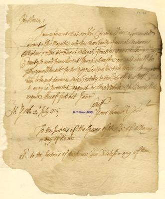 Letter from Governor Hunter for the arrest of John Conrad Wiser