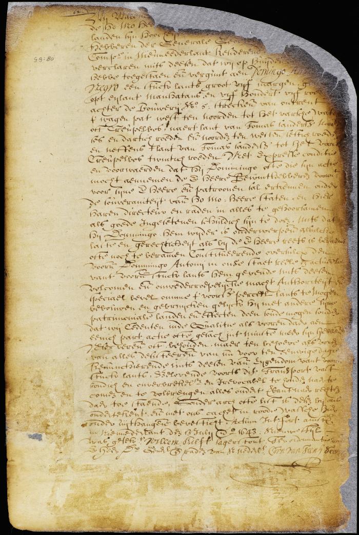 Patent of Domingo Antony for land on the island of Manhattan