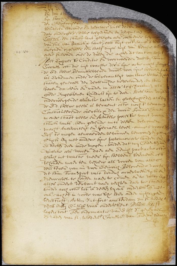 Patent of Thomas Coornel for land on the East river