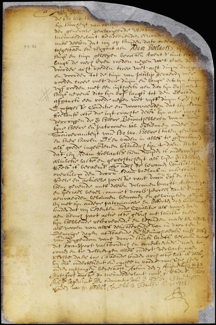 Patent of Adam Roelantsz for a lot in New Amsterdam