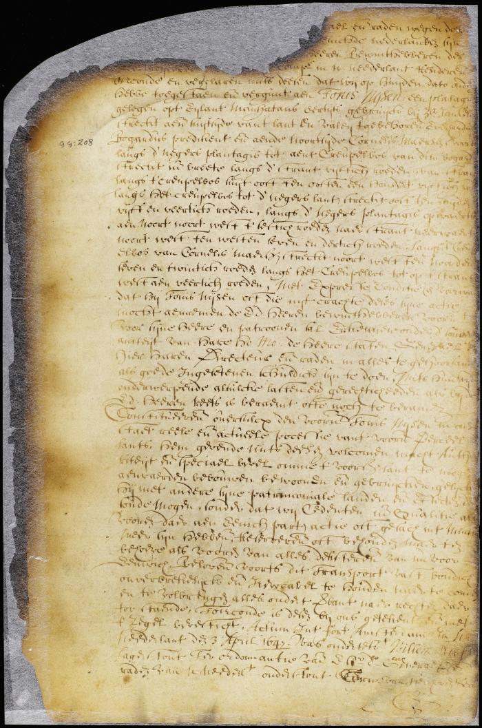 Patent of Tonis Nysen for a lot on Manhattan Island