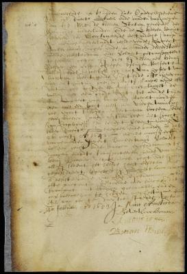 Deed of Govert Loockermans to Henry Bresier for a lot on the shore of the East river