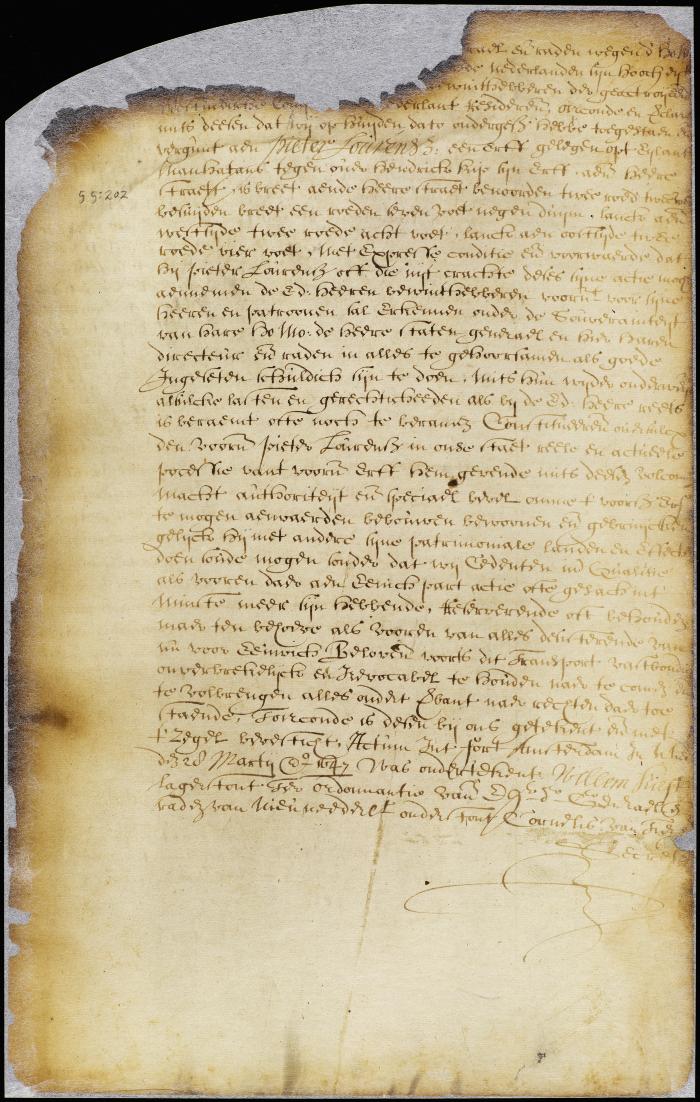 Patent of Peter Lourensz for a lot on Manhattan Island