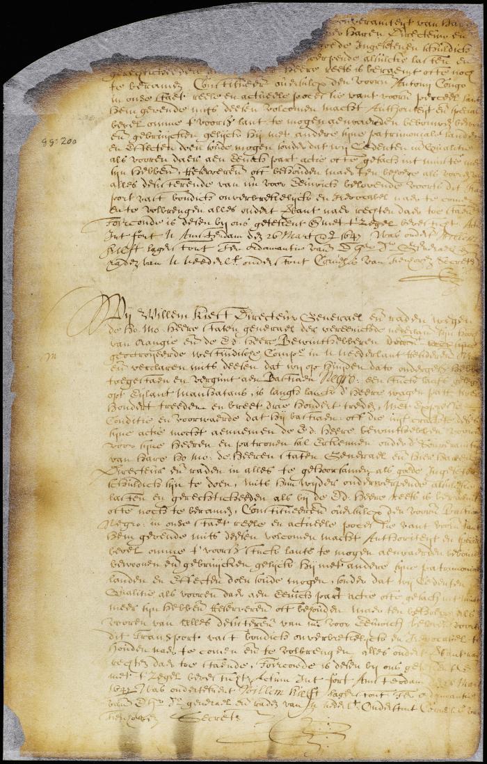 Patent of Bastiaen for land on Manhattan Island