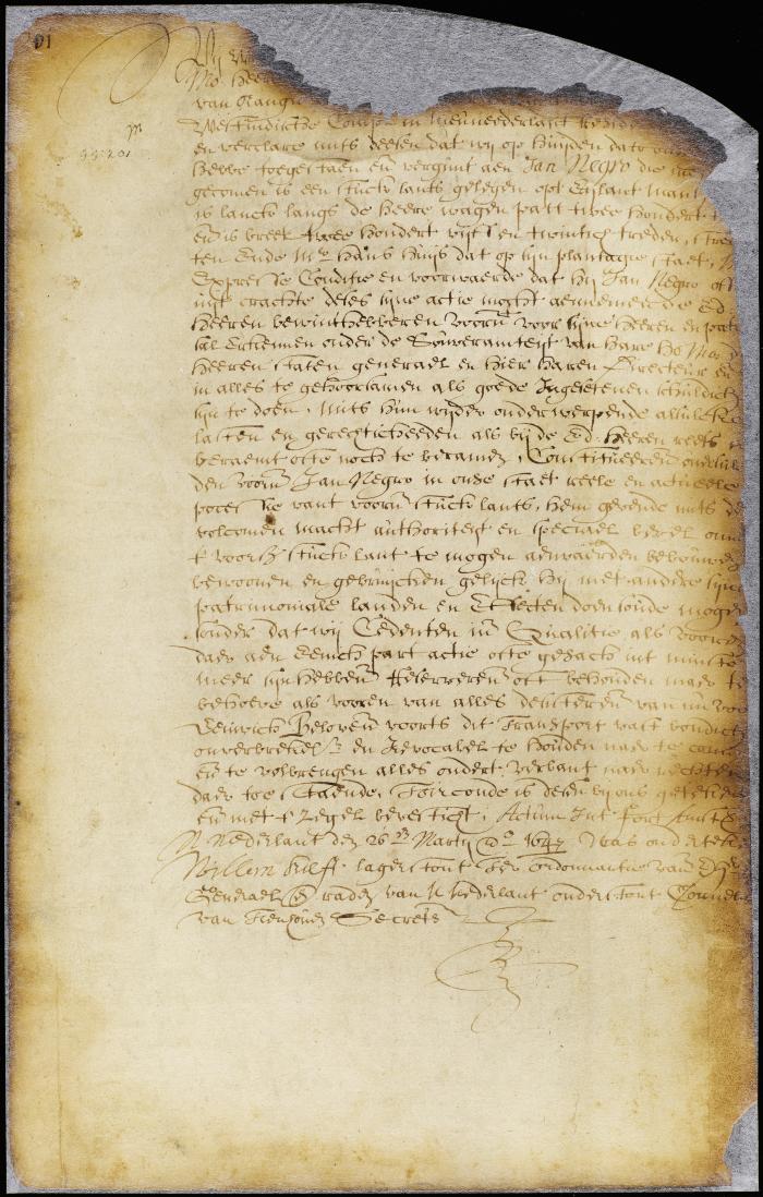 Patent of Jan for a land on Manhattan Island