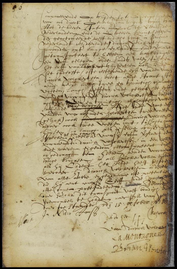 Deed of Dirrick Volckertsen to Hage Bruynsen for a lot in New Amsterdam