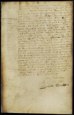 Deed of Jan Snediger to Isaac Forrest for a house and lot in New Amsterdam