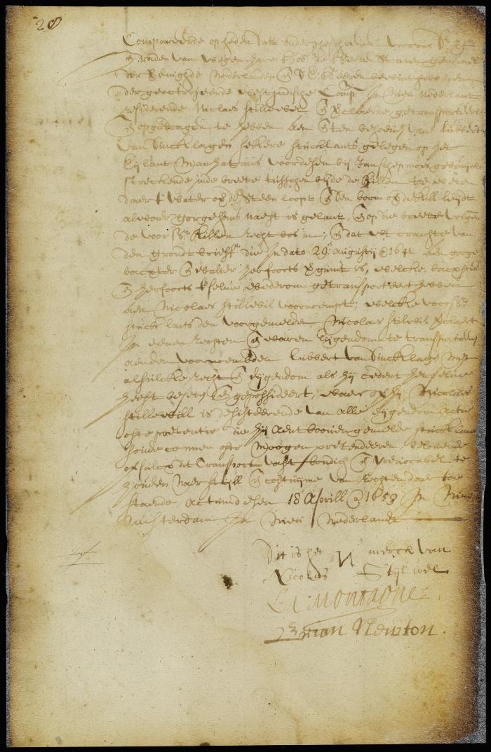 Deed of Nicolaes Stylwel to Lubbert van Dincklage for land on Manhattan Island