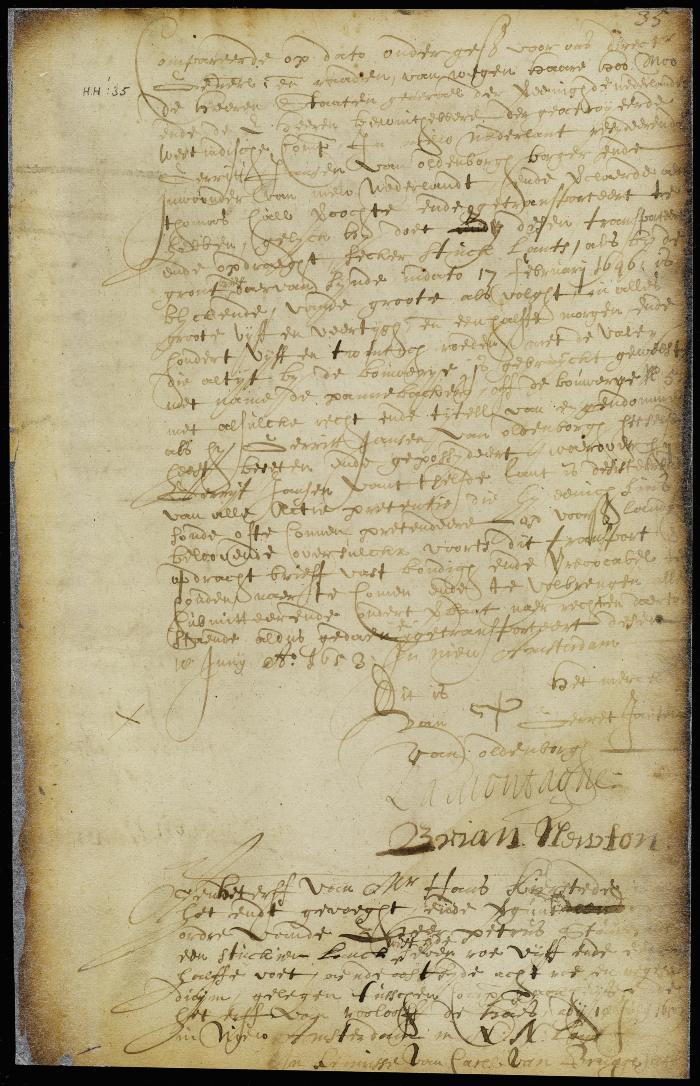 Deed of Gerrit Jansen to Thomas Hall for a bouwery on Manhattan Island