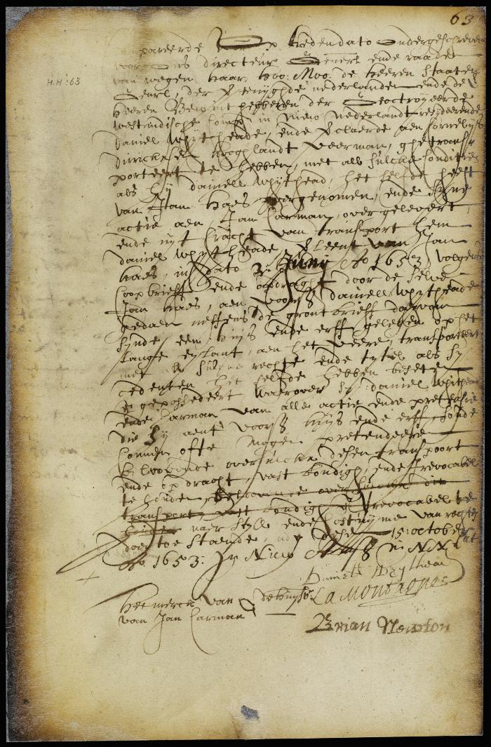 Deed of Daniel Whytehead to Cornelis Derricksen (Hoogland) for a house and lot on Long Island