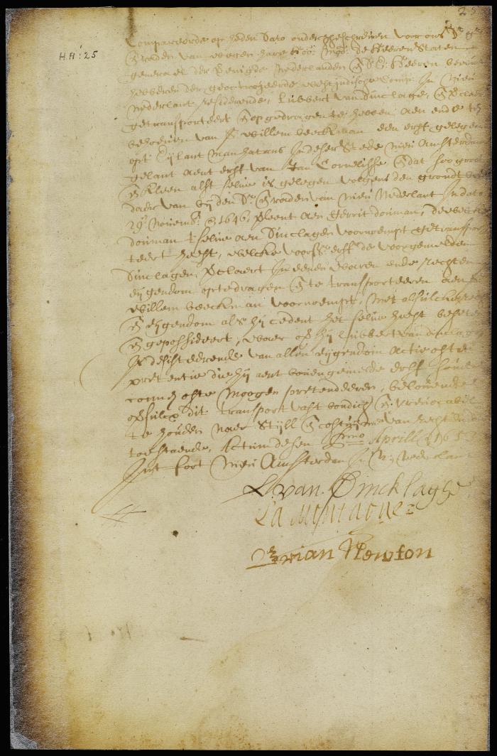 Deed of Lubbert can Dincklage to William Beeckman for a lot in New Amsterdam