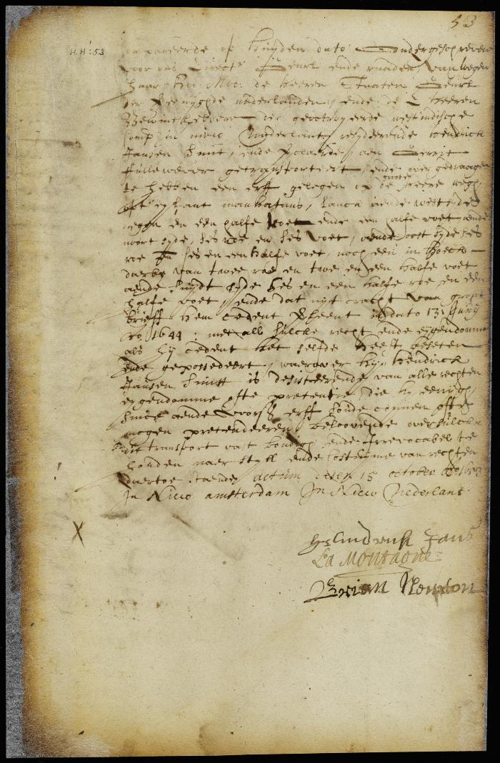 Deed of Hendrick Jansen Smith to Gerrit Fullewever for a lot on Manhattan Island