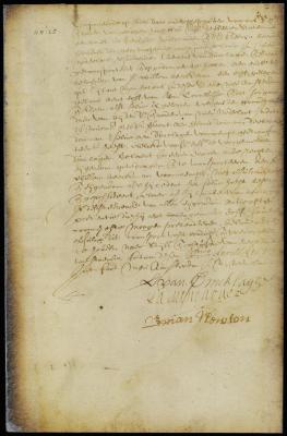 Deed of Lubbert can Dincklage to William Beeckman for a lot in New Amsterdam