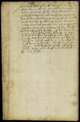 Patent of Jochem Gerritsen Cock for land on Long Island