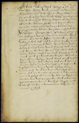 Patent of Alexander Boeyer for 24 morgens of land north of Fort Casimir