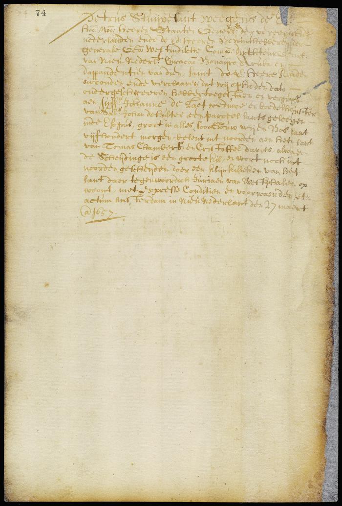 Patent of Johanna de Laet for 500 morgens of land at the Esopus