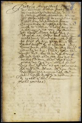 Patent of Elcke for a lot in New Amsterdam