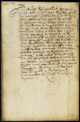 Patent of Thomas Chambers for a lot at Fort Orange (Albany)