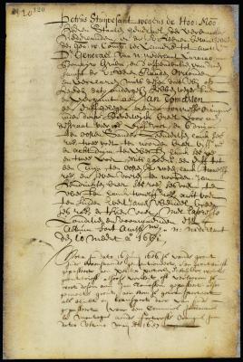 Patent of Jan Tomassen for 2 lots at Beverwyck (Albany)