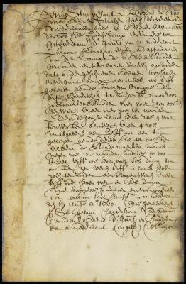 Patent of Peter Mees for a lot at Beverwyck (Albany)