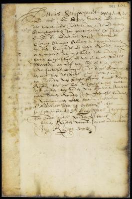 Patent of  Peter Meersen for a lot at Fort Orange (Albany)